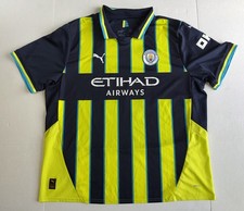 Camiseta Manchester City Foden Puma XXL Amarillo Azul Rayas Célula Seca 2024 Adulto
