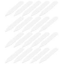 100Pcs Plastic Collar Stays, 2.8"x0.5" LxW Dress Shirt Collar Inserts, White
