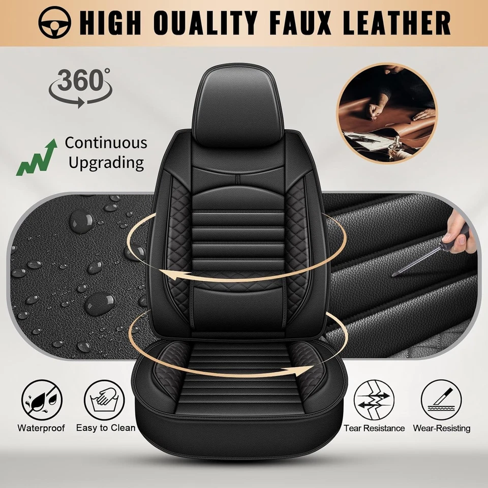 Fit for Audi A5 2011-2025 Car Seat Covers Faux Leather 5-Seats Cushion Foto 3 de 4