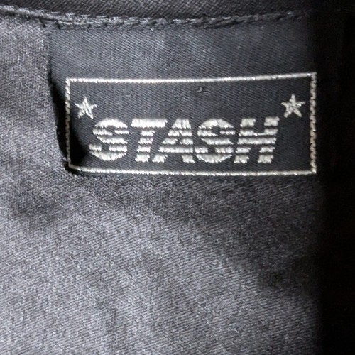 Mono de Colección Años 80 Stash Negro Brillante Tela Metálica Envolvente Top Cuello S - Imagen 6 de 6