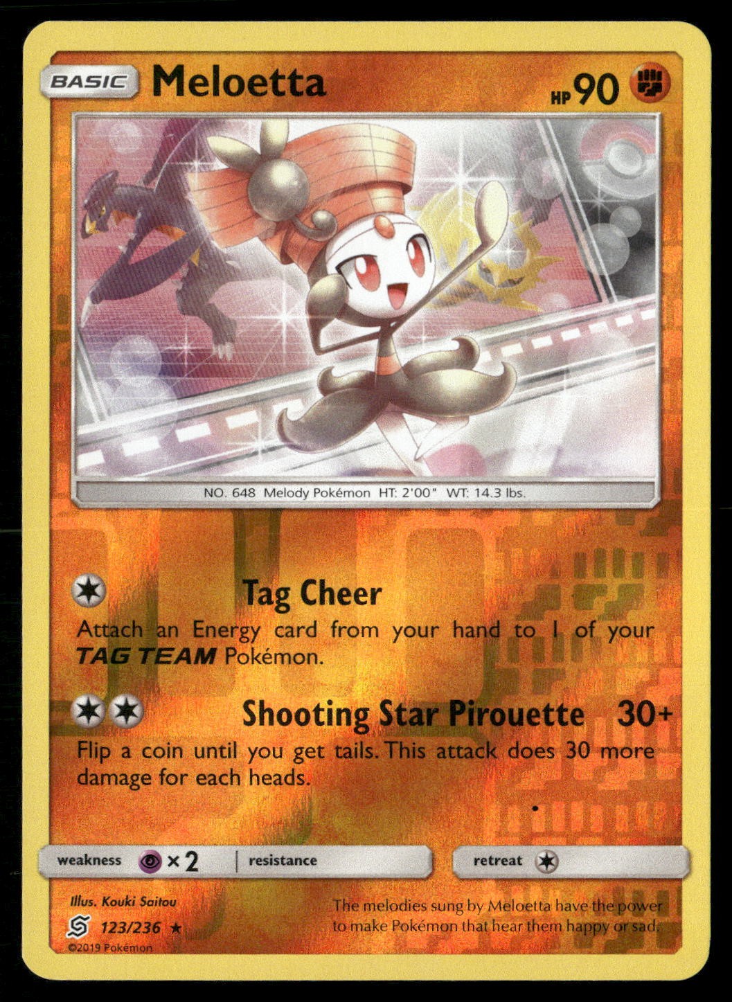 Meloetta 123/236 Rare Unified Minds Pokemon Reverse Holo Near Mint