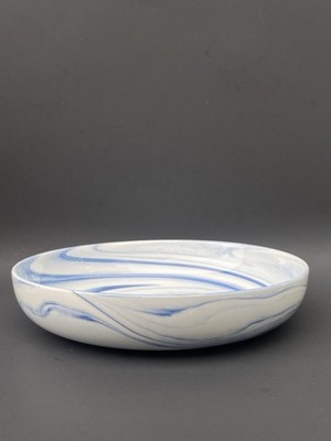 1 Artisanal Kitchen Supply Coupe Serving Bowl Blue Marble Swirl~Stoneware~9 