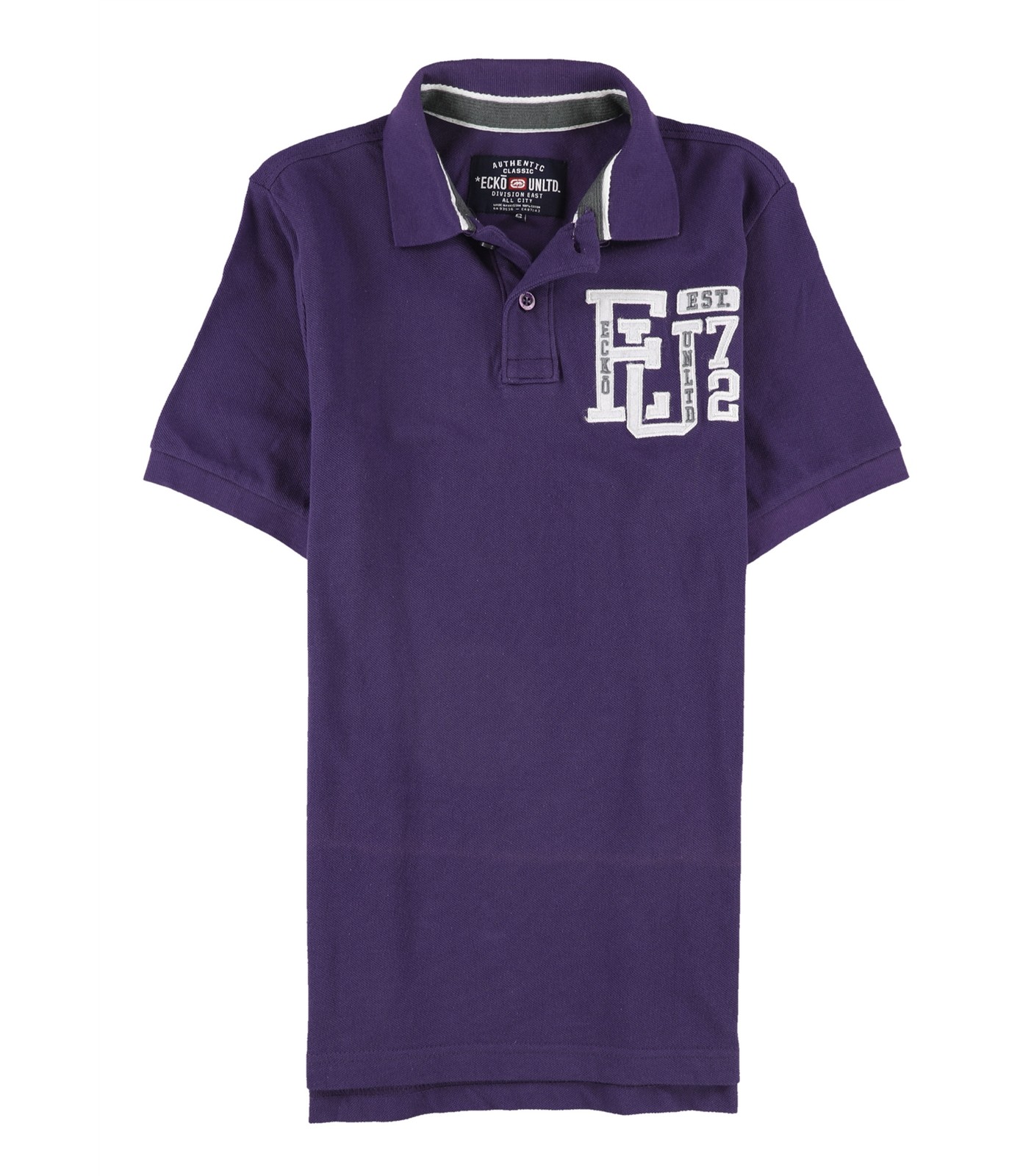 Ecko без надписей Мужская рубашка поло Eu 72 с левой стороны груди темно-фиолетовый S 3490₽