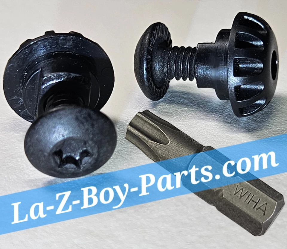 PEÇA DE MENINO PREGUIÇOSO FABRICANTE DE EQUIPAMENTO ORIGINAL La-Z-Boy descanso de perna reclinável parafuso parafuso conjunto de ilhós de plástico - Imagem 4 de 4