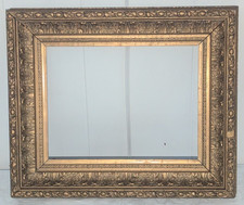 Antique Victorian Ornate Wide Deep Gold Gesso Wood Frame Fits 9x12"