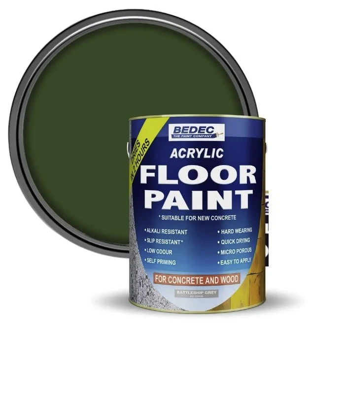 Bedec Premium Acrylic Anti-Slip Floor Paint Easy Clean Dark Green 20L