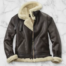 B3 Bomber Jacket Men’s Shearling RAF WWII Aviator Flight Jacket