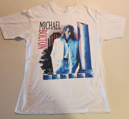 Camisa De Colección 1990 Michael Bolton Soul Provider Tour Blanca Grande Concierto de Música Pop - Imagen 12 de 12