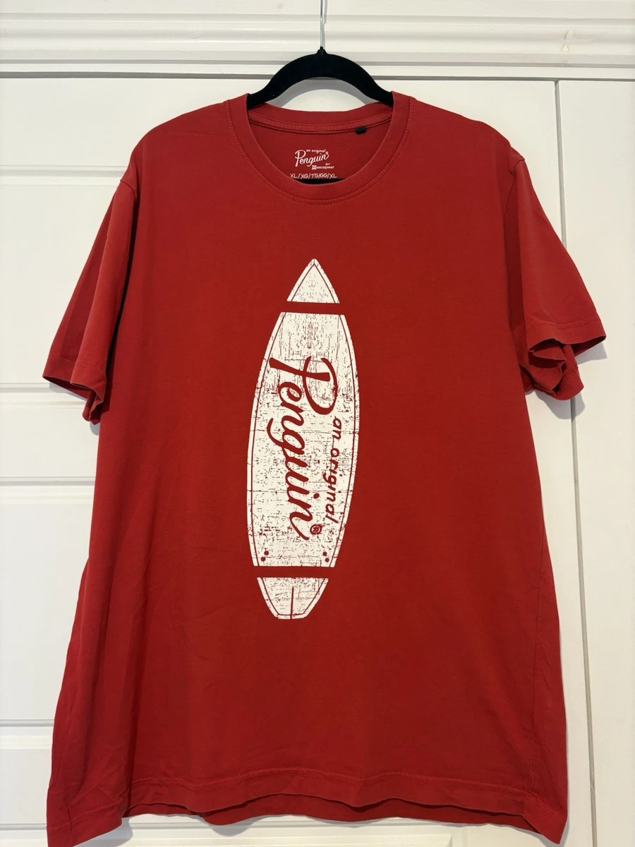 T-shirt Original Penguin Homme - Rouge Coton - Taille M - Très Bon état