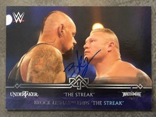 2015 WWE “the Streak” Undertaker And Brock Lesnar On Card AUTOGRAPH