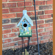 Hand-Painted Miniature Birdhouse Wind Chime Kathy Hatch Bunny Trail Easter Eggs