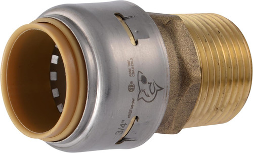 Max 3/4 Inch MNPT Adapter, Push to Connect Brass Plumbing Fitting, PEX Pipe, Cop
