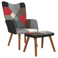 Vidaxl Relaxsessel Mit Hocker Patchwork Stoff Neu