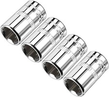 uxcell 4 Pcs 1/4-Inch Drive 10mm 6-Point Shallow Socket, Metric, Cr-V 