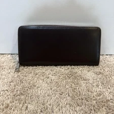 Okachi Leather Zip Around Wallet Dark Brown Continental Japan Card Slots