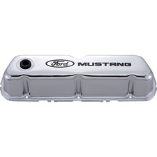 Stamped Steel Chrome Valve Covers With Ford Mustang Logo