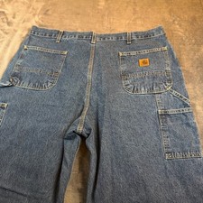 Carhartt Carpenter Jeans Dungaree Fit Blue Denim Loose Fit Workwear Mens 42x32"