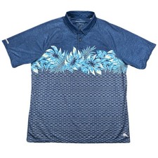 Tommy Bahama IslandZone Men s Golf Polo XL Blue Floral Stretch Short Sleeve