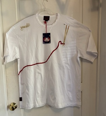 Evisu Men's T-shirt White  Short Sleeve Unchangeable Evisudon Ramen XXL