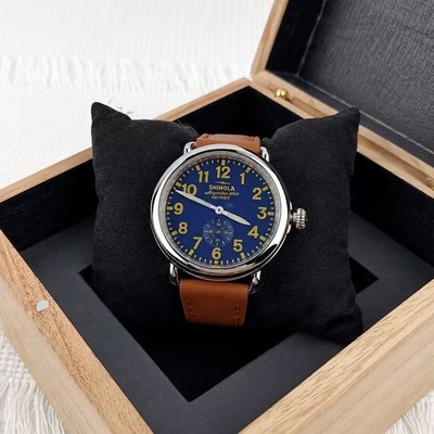 Shinola Runwell Men's Watch 41mm Collegiate Blue Dial Argonite 1069 Quartz NEW