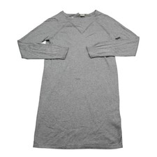 Roxy Sweater Dress Womens S Gray Long Raglan Sleeve Back Button Knitted