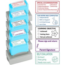5PCS Teacher Stamps for Classroom Self-inking Accommodations Stamp Set Comple...