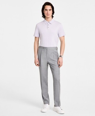 Calvin Klein Mens Slim fit Dress Pants 33 / 30 Light Grey Solid Stretch |  eBay