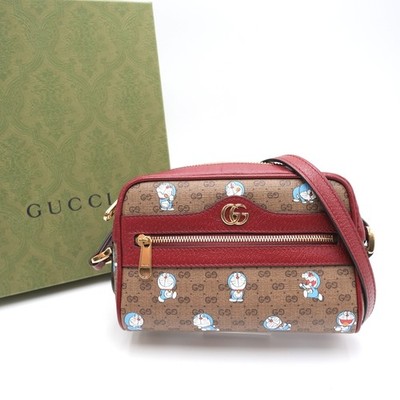 GUCCI Doraemon Collaboration Mini Shoulder Bag GG Supreme Red 647784