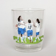 Bicchiere vetro Nutella Ferrero pubblicità collezione vintage Calcio Italia 2006