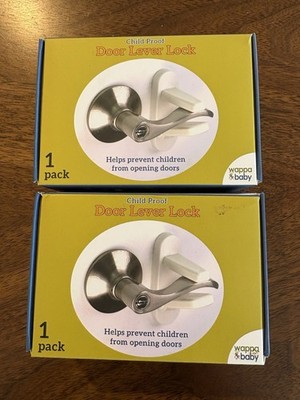 Durable Door Lever Lock-2 Packs  of 1 Each-White-Child Proof Door Handles