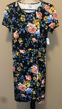 Old Navy Knotted Front Dress, NEW, Black Floral, Size S Tall