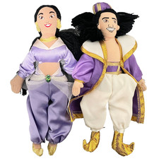 11" Disney Aladdin  Jasmine Soft Dolls Plush Appr Embroidered Faces EUC  