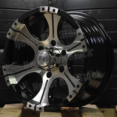 #ad #ad SCALE 4x4 15x8 6x5.5 6x139.7 0 OFFSET ACE BLACK MACHINE 6 SPOKES TRUCK WHEELS $640.00