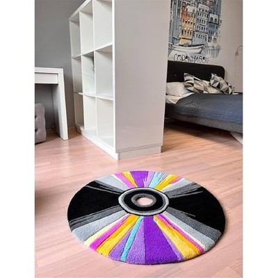 Moderne Circle handgetuftete reine Wolle glatt & rutschfeste Teppiche