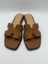 Madden Girl Women's Haileyy Comfort Slip On Slide Sandals Brown Size: 8