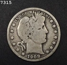 1908-D Barber Half Dollar "VG"