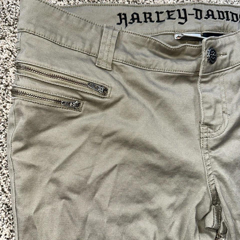 Pantalones Harley Davidson Mujer 12 Caqui Elastizados Motociclista Moto Táctico Foto 3 de 4