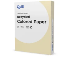 2 PACK Quill Brand 8.5" x 11" Multipurpose Copy Paper, Ivory, 20lbs, 500 Sheets