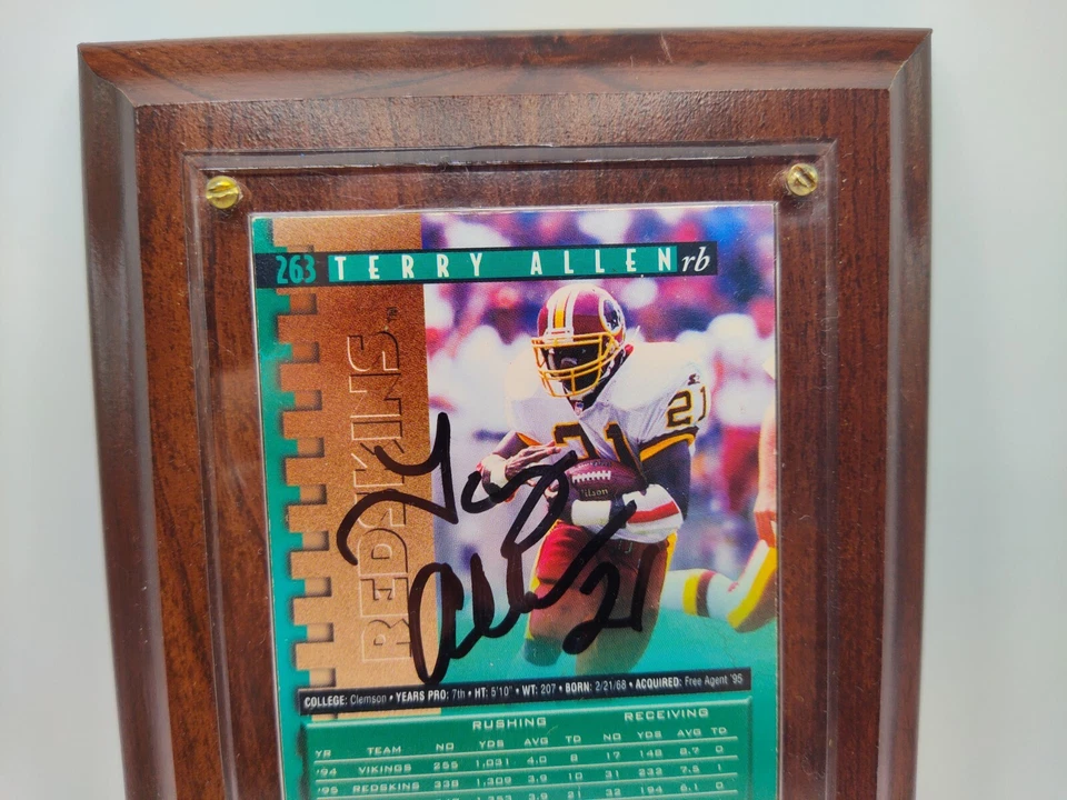 Терри Аллен No21 Washington Redskins подписанная карточка табличка - Изображение 4 из 4