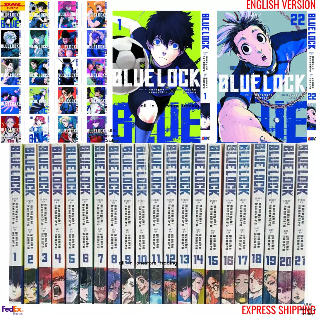 Blue Lock Manga Anime Volume 1-22 English Comic Book Full Set