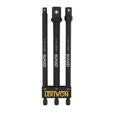LEXIVON Impact Grade Socket Adapter Set, 6" Extension Bit With Holder | 3-Pie...
