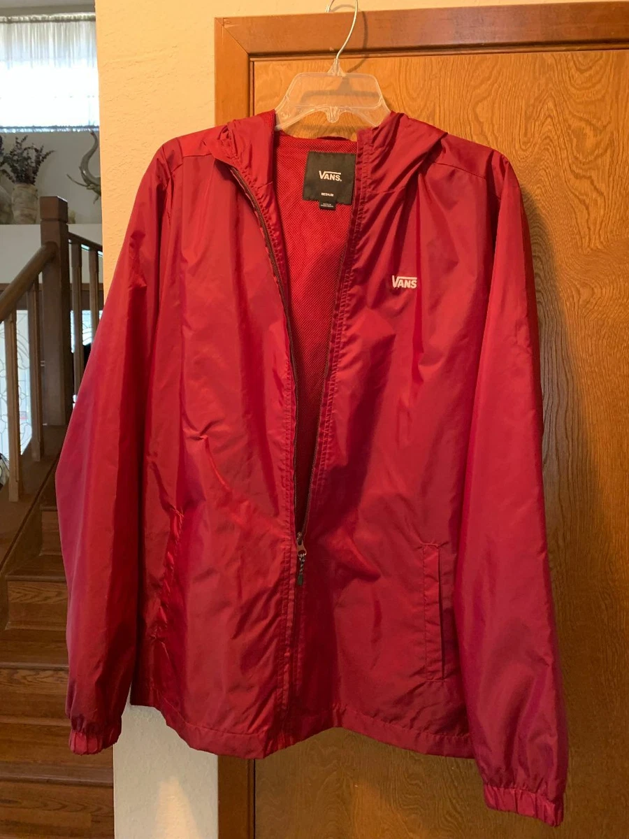 Vans Jacket Windbreaker with hood Maroon Men s medium Nylon