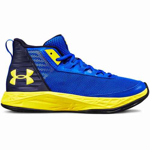 Under Armour Jet 2018 Grade School Boys Basketball Shoe Size 6Y Blue & Yellow