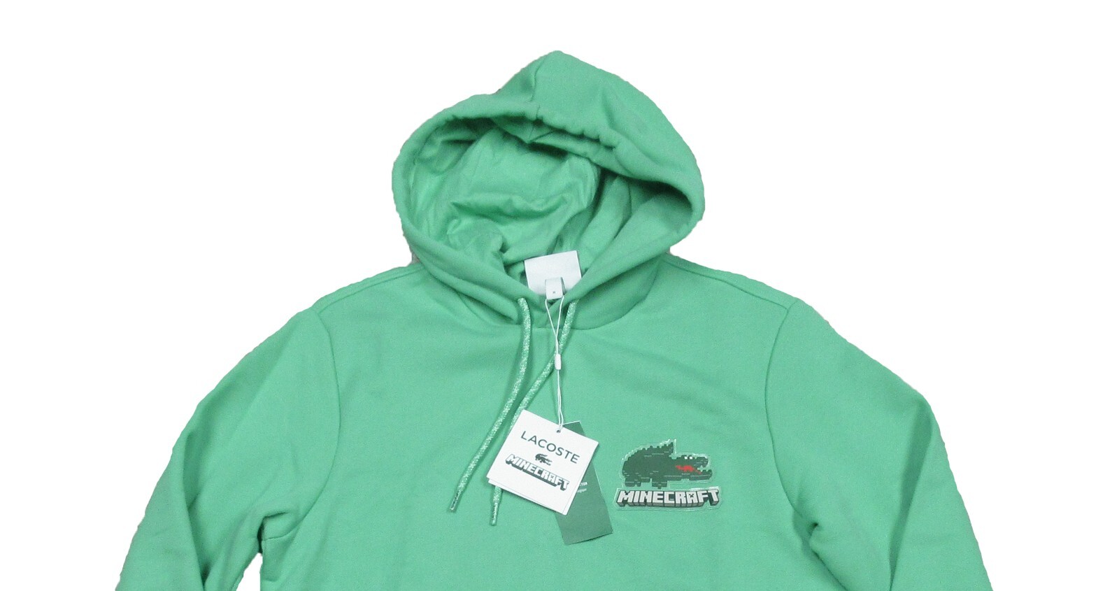 Lacoste LIVE x Minecraft Unisex Green Graphic Print Terry Pullover Hoodie image 2