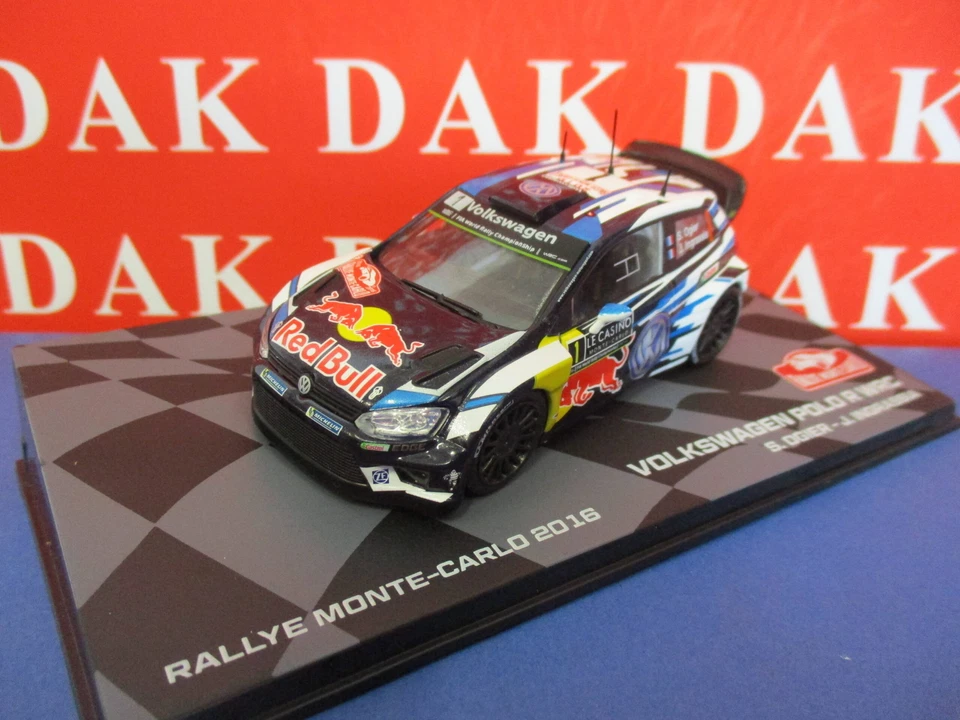 Die cast 1/43 Modellino Auto Volkswagen Polo R WRC Rally Monte Carlo 2016 Ogier - Immagine 2 di 4