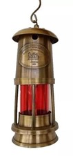 Lampada ad olio ottone vetro rosso antico nave nautica lanterna ad olio decorazione fatta a mano regalo