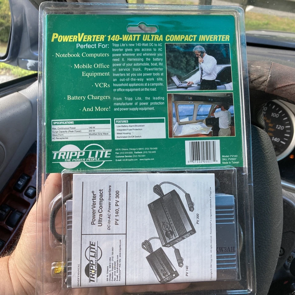 TrippLite 140-Watt 140W PowerVerter,115V AC Outlet, Ultra-Compact Inverter PV140 - Image 2 of 2
