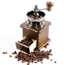 Manual Coffee Bean Spice Herbs Vintage Retro Hand Grinder Wooden Burr Mill New