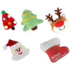 5pcs Lovely Sturdy Practical Cartoon Cat Christmas Toys Cat Toys Chew Toys