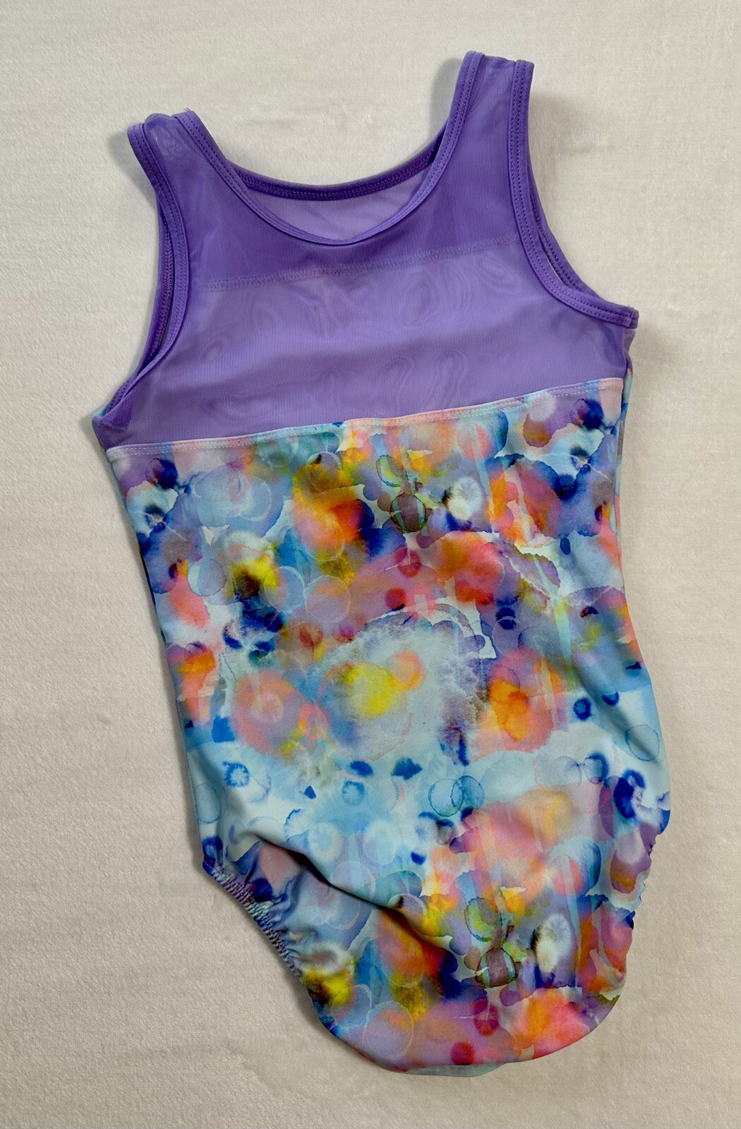 PLUM PracticeWear LEOTARD Gymnastics Dance WATERCOLOR MERMAID Purple GK Mesh AXS